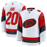 Sebastian Aho Carolina Hurricanes Fanatics Away Premium Jersey - White - NHL