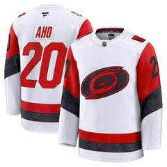 Sebastian Aho Carolina Hurricanes Fanatics Away Premium Jersey - White - NHL