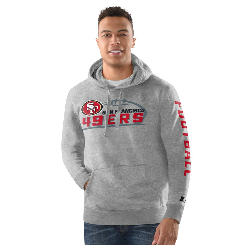 San Francisco 49ers Starter Vintage Pullover Hoodie Heather Gray | NFL