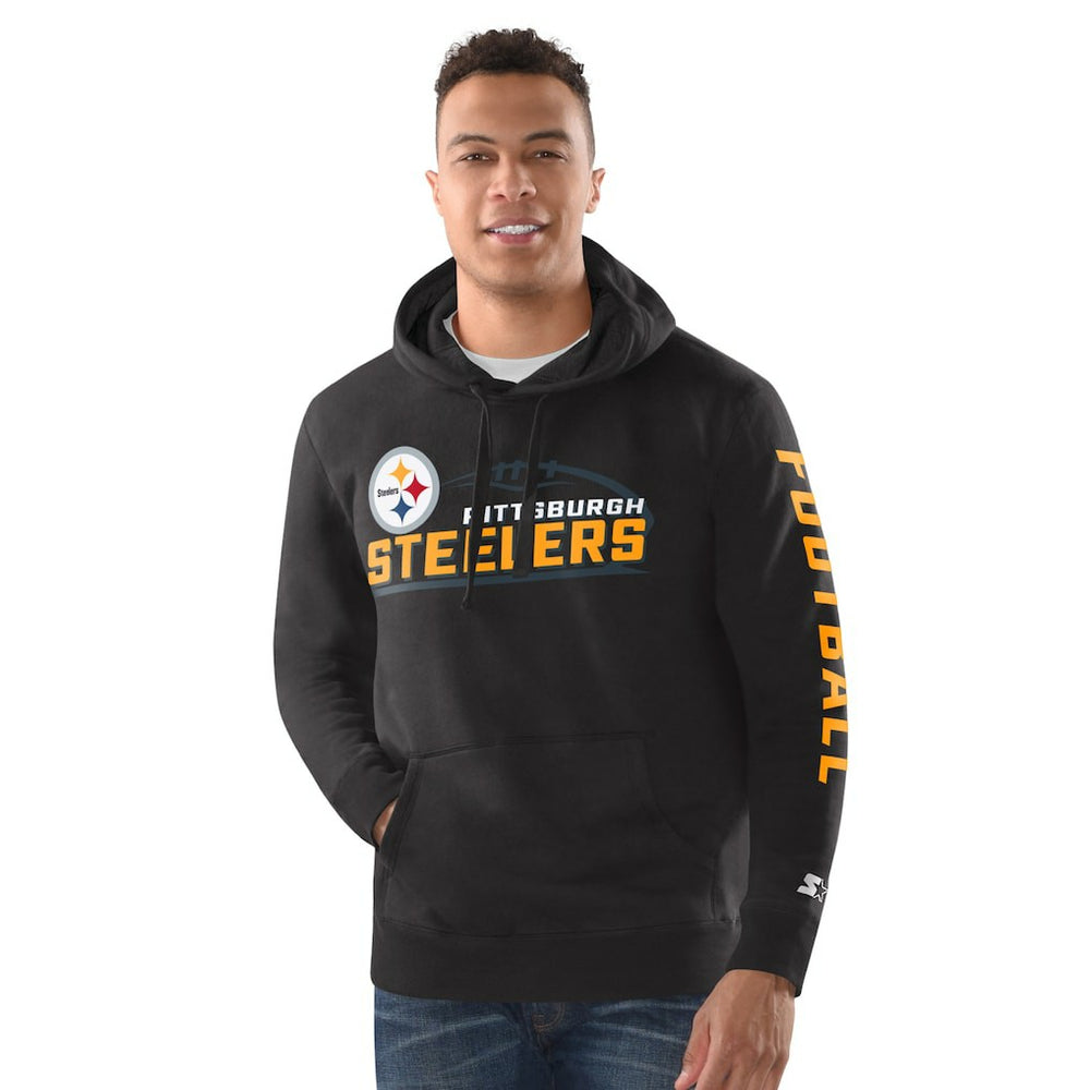 Pittsburgh Steelers Starter Vintage Pullover Hoodie Heather Gray | NFL