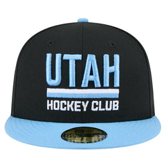 Utah Mammoth New Era Lockup 1st Season 59FIFTY Fitted Hat - Black/Light Blue - NHL