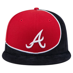 Atlanta Braves New Era Retro Split Corduroy Snapback Hat - MLB