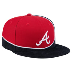 Atlanta Braves New Era Retro Split Corduroy Snapback Hat - MLB