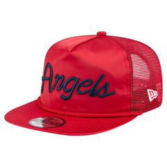 Los Angeles Angels New Era Retro Satin Script Golfer Adjustable Hat - MLB