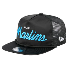 Miami Marlins New Era Retro Satin Script Golfer Adjustable Hat - MLB