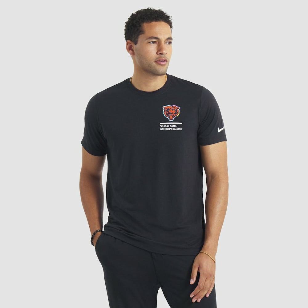 Chicago Bears Tall 2025 NFL Crucial Catch Tri-Blend Dri-FIT T-Shirt Black | Nike for Sale