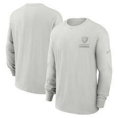 Las Vegas Raiders Essential Heavy Max90 Long Sleeve T-Shirt Gray | Nike for Sale