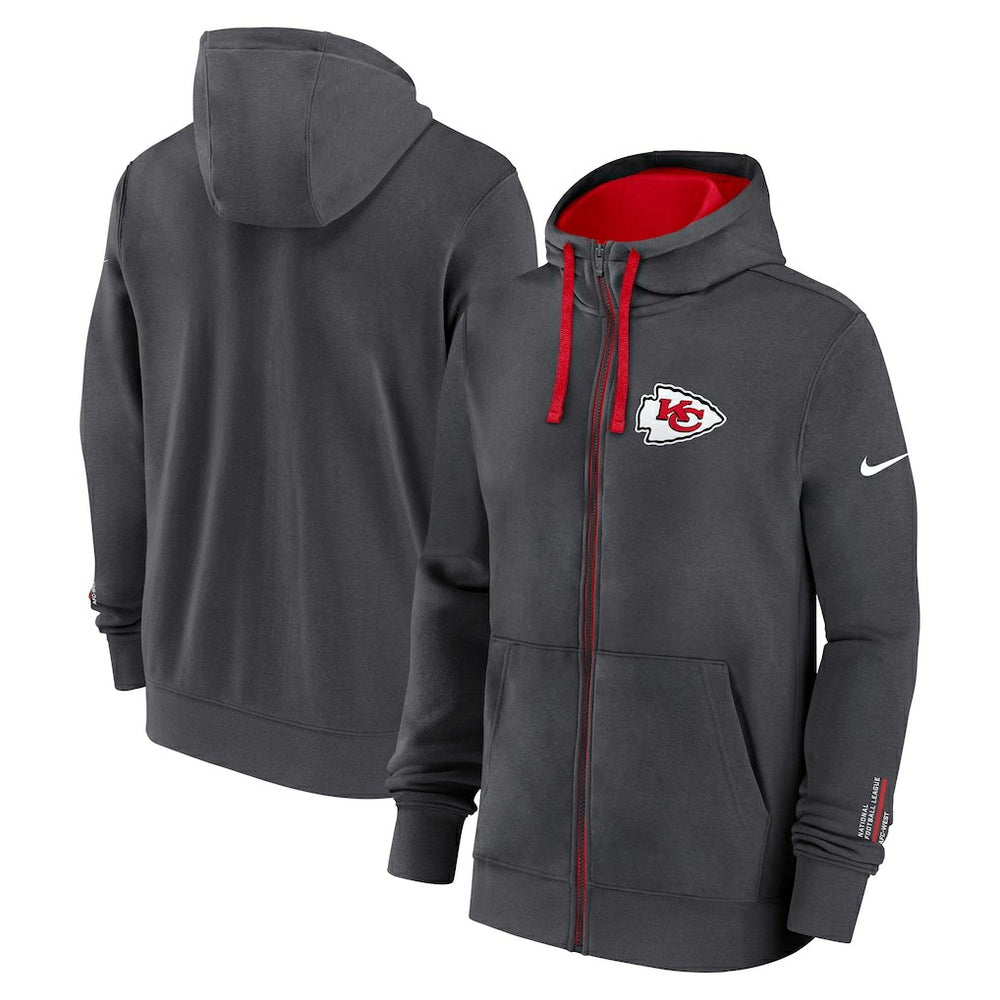 Kansas City Chiefs Primetime Club Full-Zip Hoodie Anthracite | Nike for Sale