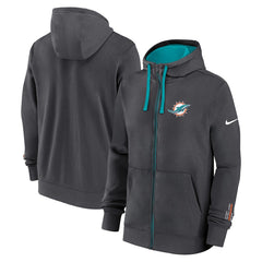 Miami Dolphins Primetime Club Full-Zip Hoodie Anthracite | Nike for Sale