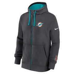 Miami Dolphins Primetime Club Full-Zip Hoodie Anthracite | Nike for Sale