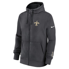 New Orleans Saints Primetime Club Full-Zip Hoodie Anthracite | Nike for Sale