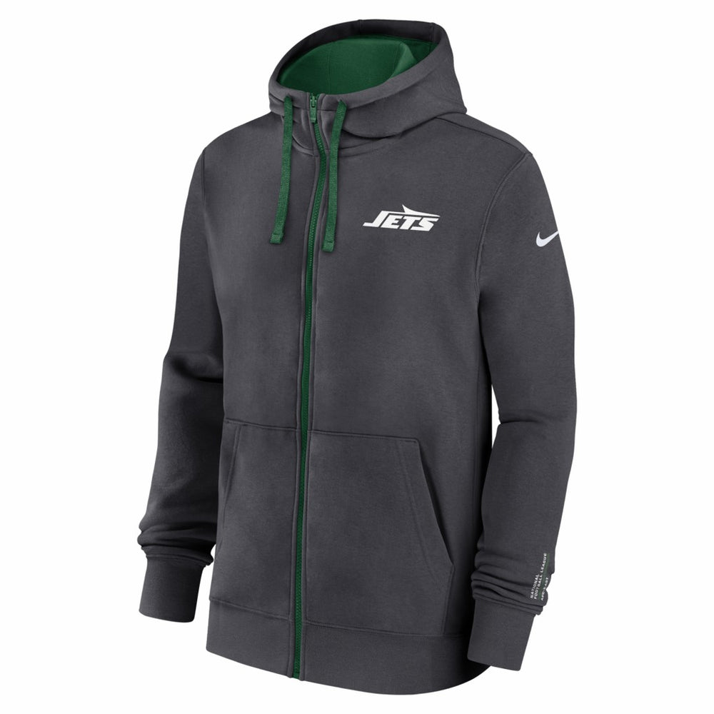 New York Jets Primetime Club Full-Zip Hoodie Anthracite | Nike for Sale