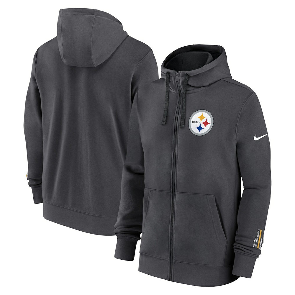 Pittsburgh Steelers Primetime Club Full-Zip Hoodie Anthracite | Nike for Sale
