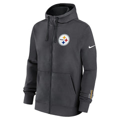 Pittsburgh Steelers Primetime Club Full-Zip Hoodie Anthracite | Nike for Sale
