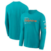 Miami Dolphins Play to Win Essential Long Sleeve T-Shirt Aqua | Nike for Sale