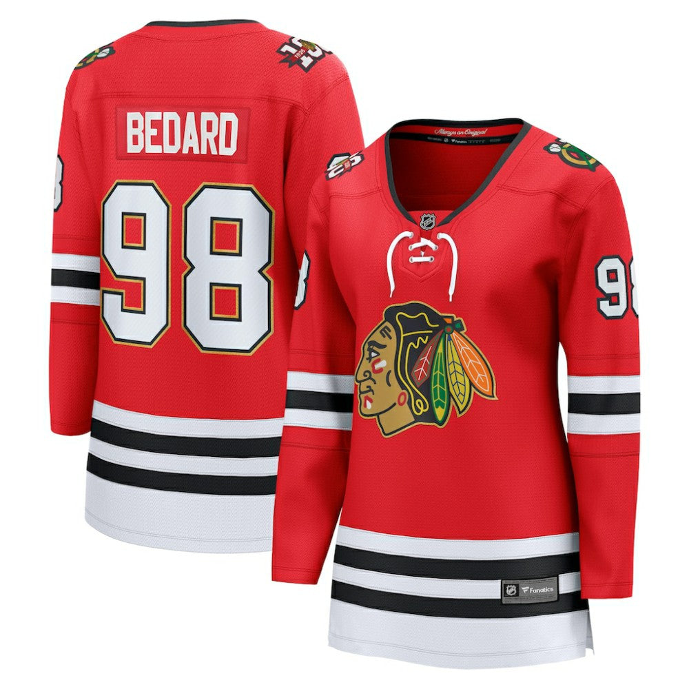 Connor Bedard Chicago Blackhawks Fanatics Women's Centennial Breakaway Player Jersey - Red - NHL