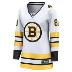 David Pastrnak Boston Bruins Fanatics Women's Away Breakaway Player Jersey - White - NHL