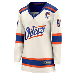 Connor McDavid Edmonton Oilers Fanatics Women's Alternate Breakaway Jersey - Light Beige - NHL
