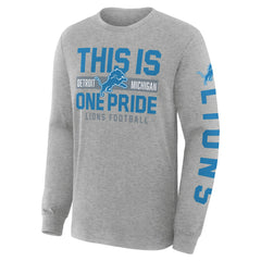 Detroit Lions Hometown Sweep Legacy Long Sleeve T-Shirt Heather Gray | Fanatics