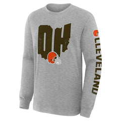 Cleveland Browns Hometown Sweep Legacy Long Sleeve T-Shirt Heather Gray | Fanatics