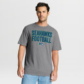 Seattle Seahawks First Down Tribute Tri-Blend T-Shirt Heather Gray | Fanatics