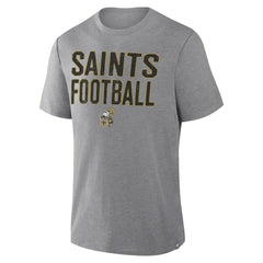 New Orleans Saints First Down Tribute Tri-Blend T-Shirt Heather Gray | Fanatics