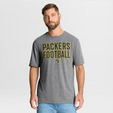 Green Bay Packers First Down Tribute Tri-Blend T-Shirt Heather Gray | Fanatics