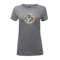 Club America 1863FC Women's Color Badge Tri-Blend T-Shirt Heather Gray - FIFA World CUP