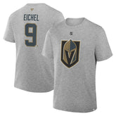 Jack Eichel Vegas Golden Knights Fanatics Authentic Stack Name & Number T-Shirt - Heather Gray - NHL
