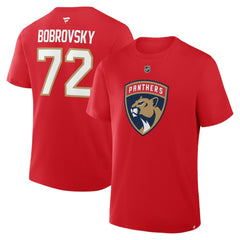 Sergei Bobrovsky Florida Panthers Fanatics Authentic Stack Name & Number T-Shirt - Red - NHL