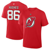 Jack Hughes New Jersey Devils Fanatics Authentic Stack Name & Number T-Shirt - Red - NHL