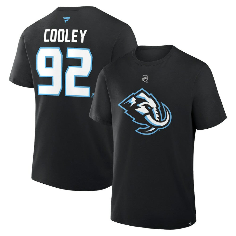 Logan Cooley Utah Mammoth Fanatics Authentic Stack Name & Number T-Shirt - Black - NHL