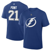 Brayden Point Tampa Bay Lightning Fanatics Authentic Stack Name & Number T-Shirt - Blue - NHL