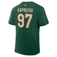 Kirill Kaprizov Minnesota Wild Fanatics Authentic Stack Name & Number T-Shirt - Green - NHL
