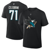 Macklin Celebrini San Jose Sharks Fanatics Authentic Stack Name & Number T-Shirt - Black - NHL