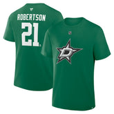 Jason Robertson Dallas Stars Fanatics Authentic Stack Name & Number T-Shirt - Kelly Green - NHL