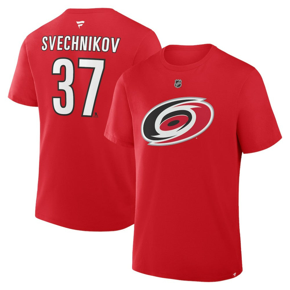 Andrei Svechnikov Carolina Hurricanes Fanatics Authentic Stack Name & Number T-Shirt - Red - NHL