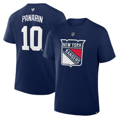 Artemi Panarin New York Rangers Fanatics Authentic Stack Name & Number T-Shirt - Navy - NHL