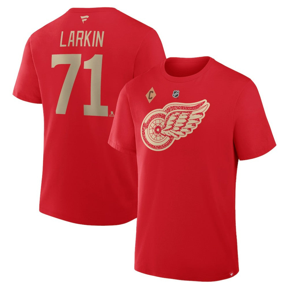 Dylan Larkin Detroit Red Wings Fanatics Authentic Stack Name & Number T-Shirt - Red - NHL