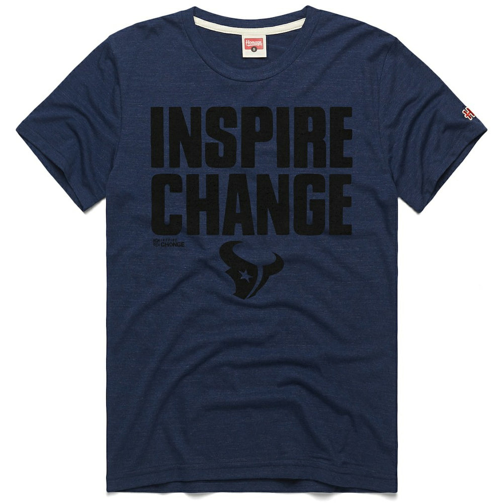 Houston Texans Homage Unisex 2024 Inspire Change Tri-Blend T-Shirt Navy | NFL