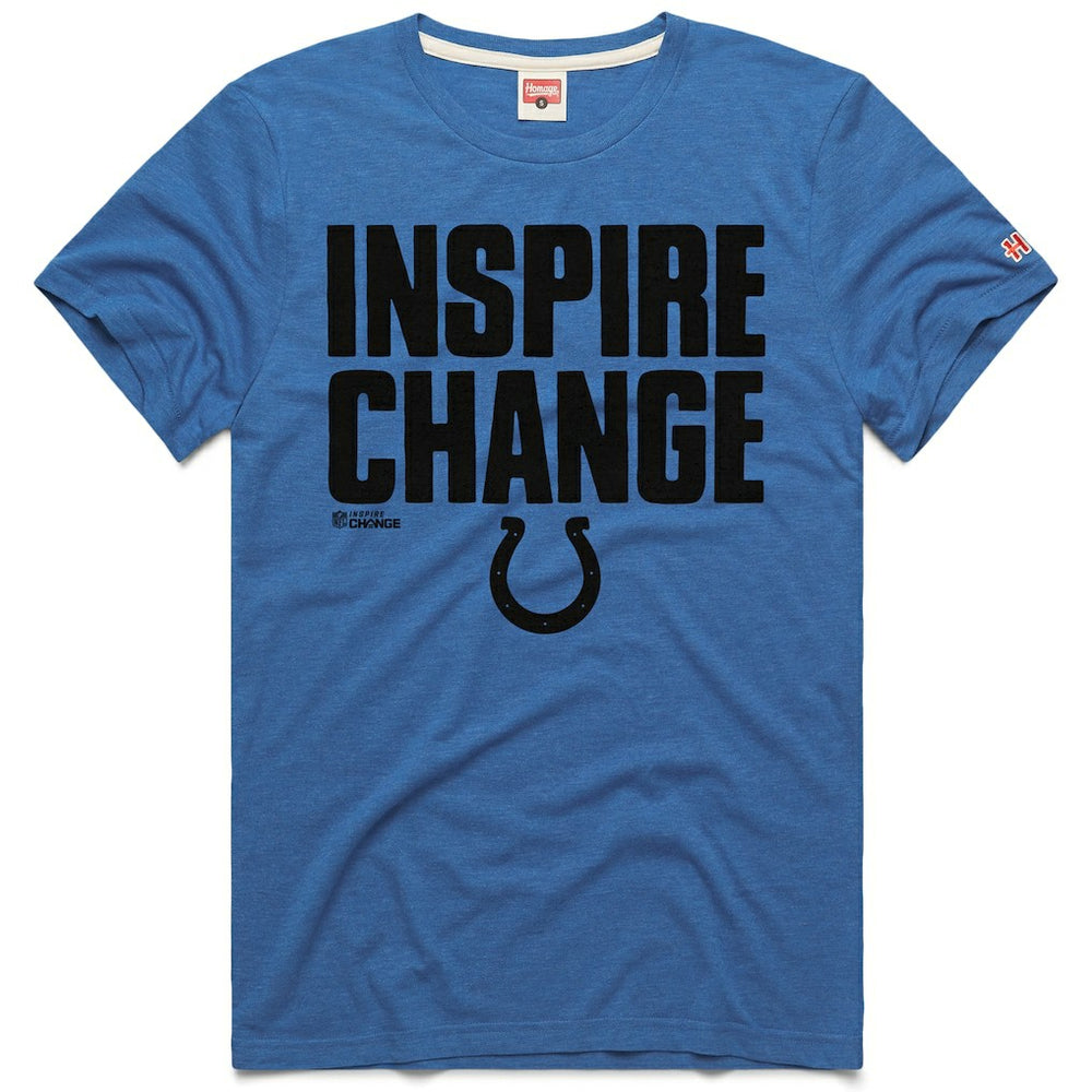 Indianapolis Colts Homage Unisex 2024 Inspire Change Tri-Blend T-Shirt Royal | NFL