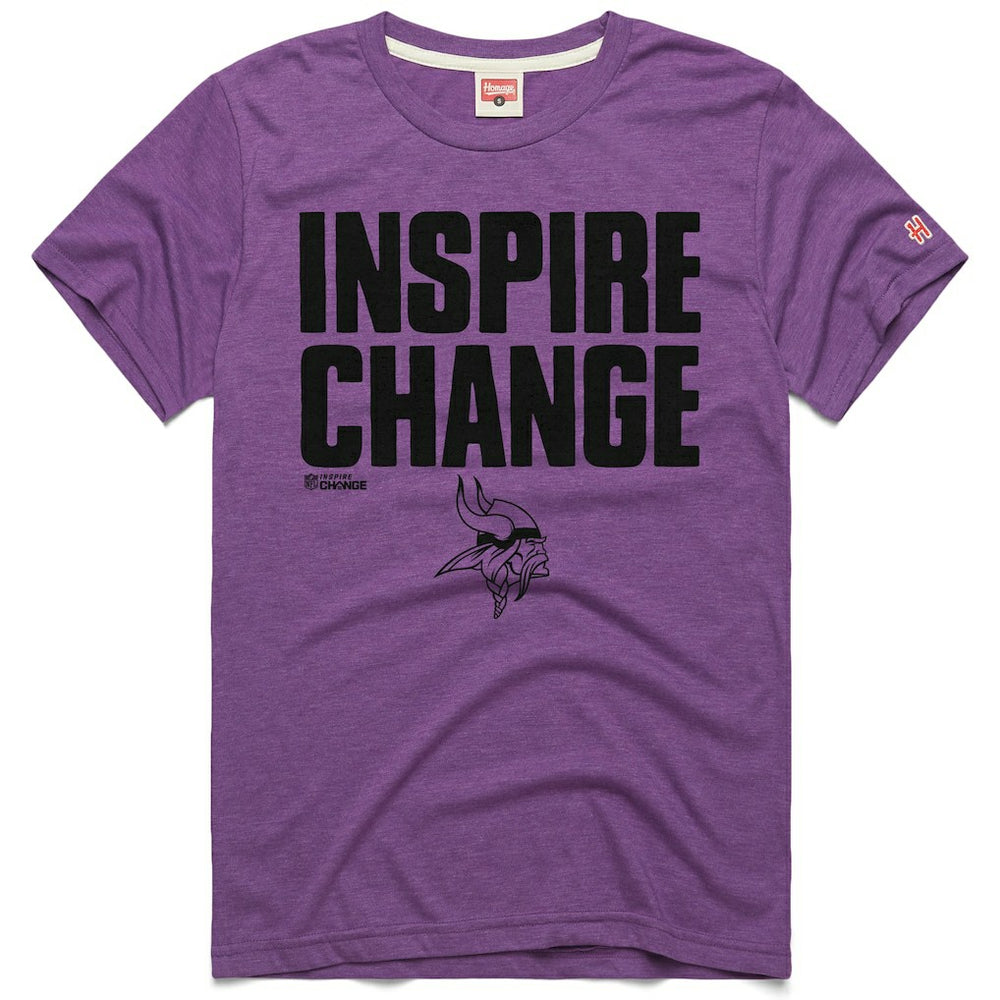 Minnesota Vikings Homage Unisex 2024 Inspire Change Tri-Blend T-Shirt Purple | NFL