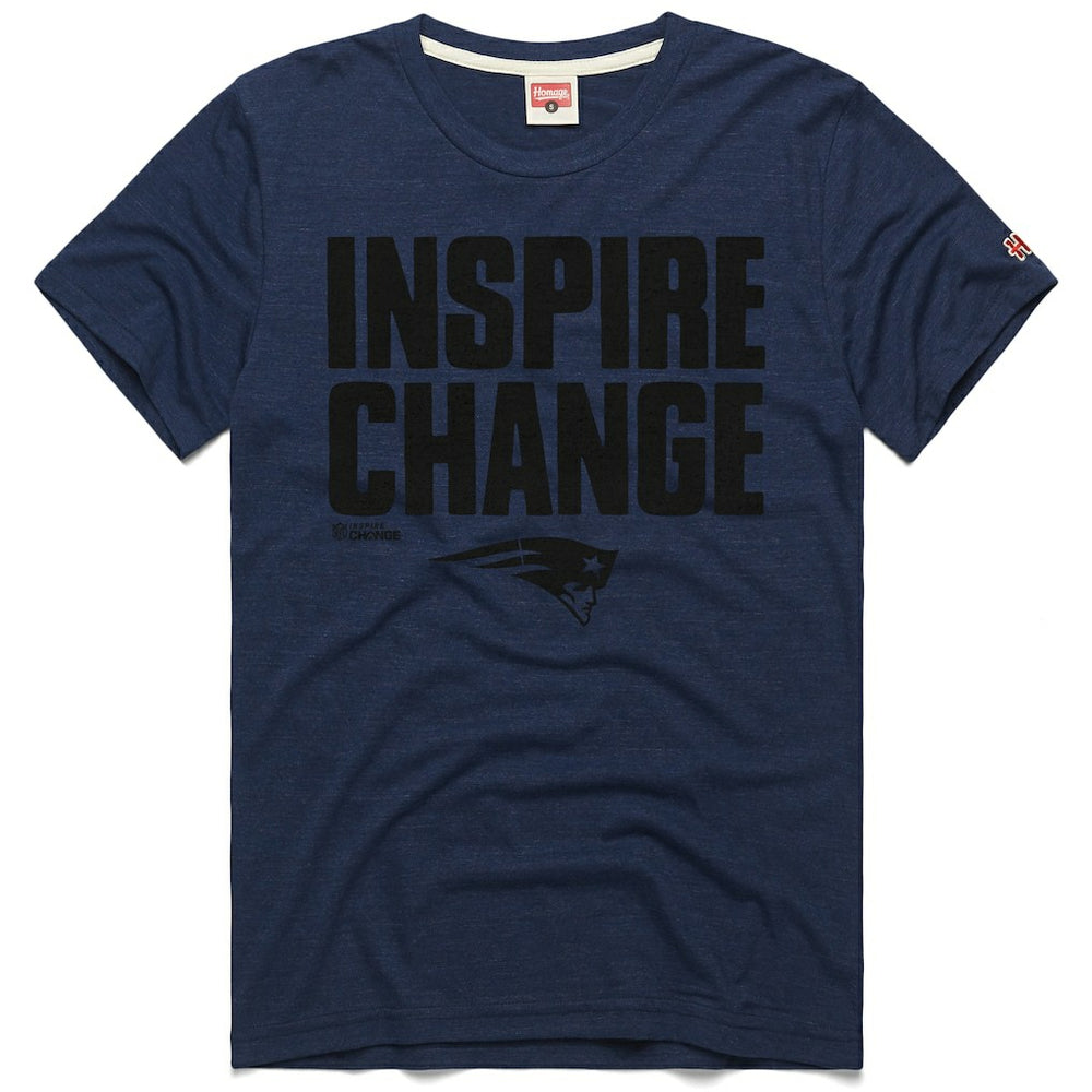 New England Patriots Homage Unisex 2024 Inspire Change Tri-Blend T-Shirt Navy | NFL