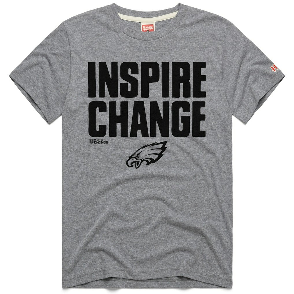 Philadelphia Eagles Homage Unisex 2024 Inspire Change Tri-Blend T-Shirt Gray | NFL