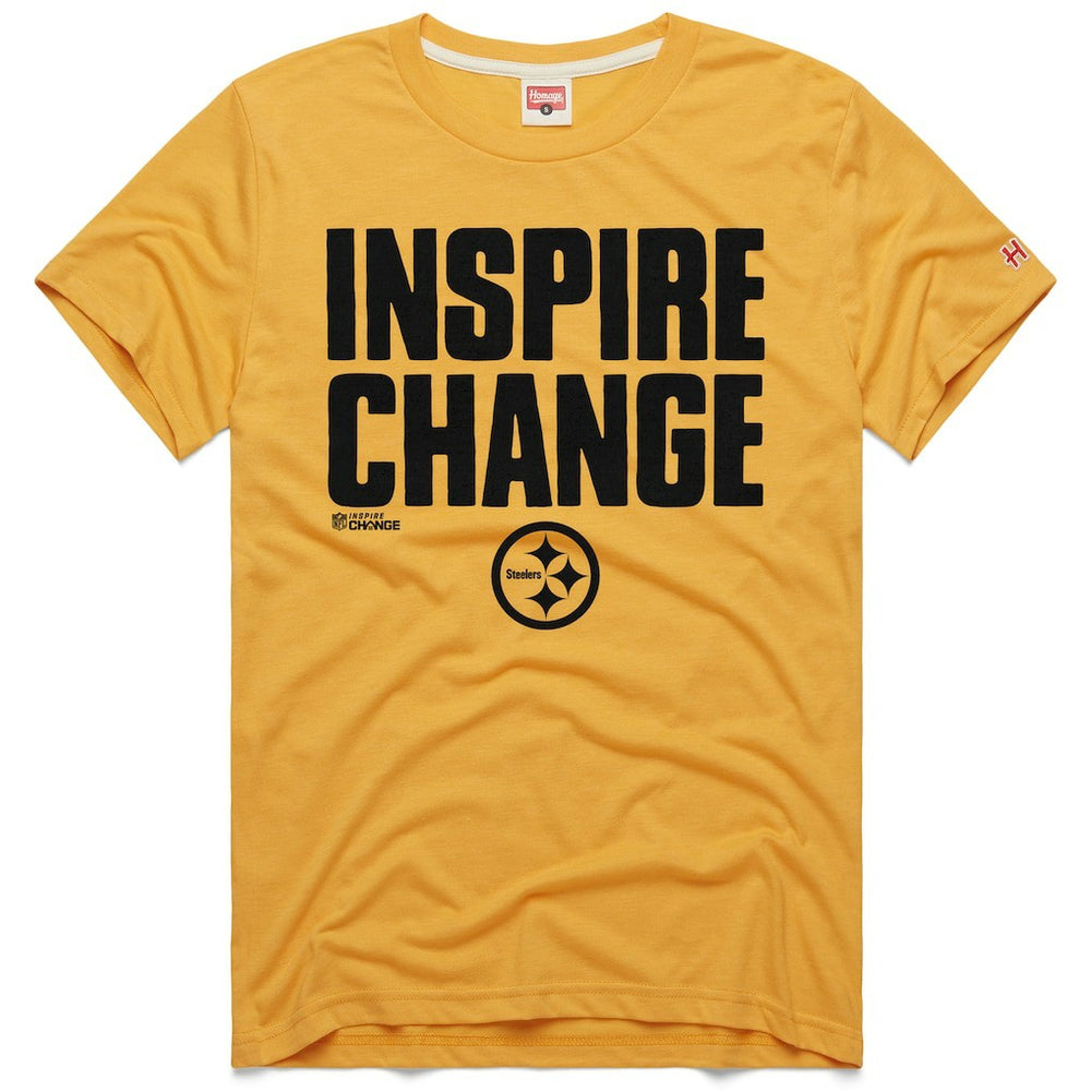 Pittsburgh Steelers Homage Unisex 2024 Inspire Change Tri-Blend T-Shirt Gold | NFL