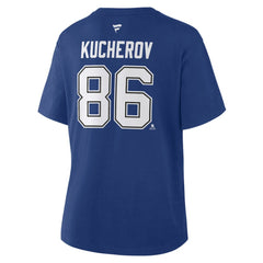 Nikita Kucherov Tampa Bay Lightning Fanatics Women's Authentic Stack Name & Number T-Shirt - Blue - NHL
