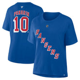 Artemi Panarin New York Rangers Fanatics Women's Authentic Stack Name & Number T-Shirt - Blue - NHL