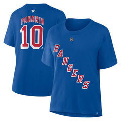 Artemi Panarin New York Rangers Fanatics Women's Authentic Stack Name & Number T-Shirt - Blue - NHL