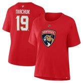 Matthew Tkachuk Florida Panthers Fanatics Women's Authentic Stack Name & Number T-Shirt - Red - NHL