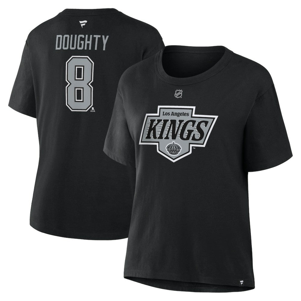 Drew Doughty Los Angeles Kings Fanatics Women's Authentic Stack Name & Number T-Shirt - Black - NHL